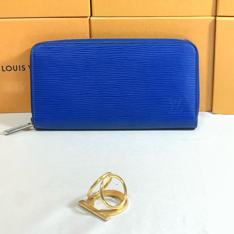 ✨近新閒置 超級好看LV Louis Vuitton epi 水波紋拉鏈8卡長夾-0