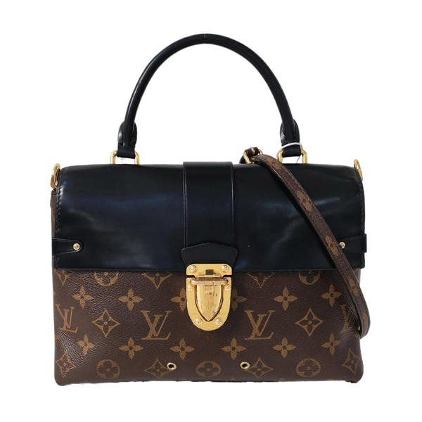 LOUIS VUITTON ONE HANDLE 棕色塗層帆布老花肩背包手提包斜背包 金色五金-0