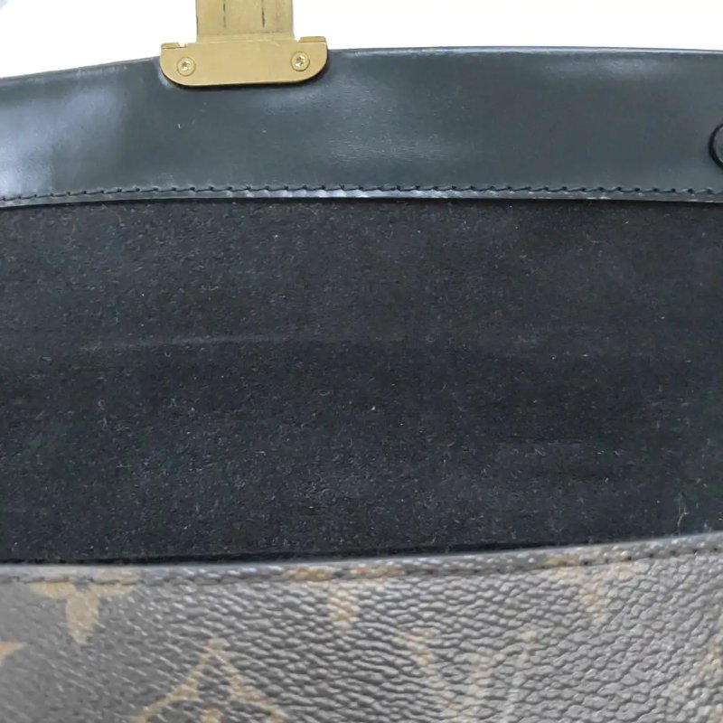 LOUIS VUITTON ONE HANDLE 棕色塗層帆布老花肩背包手提包斜背包 金色五金-9