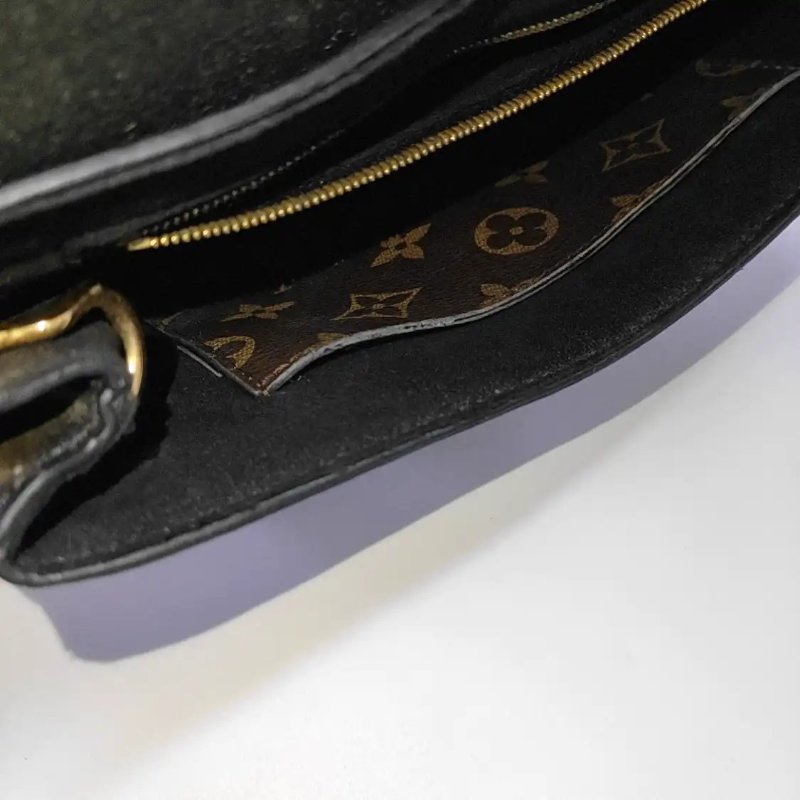 LOUIS VUITTON ONE HANDLE 棕色塗層帆布老花肩背包手提包斜背包 金色五金-15