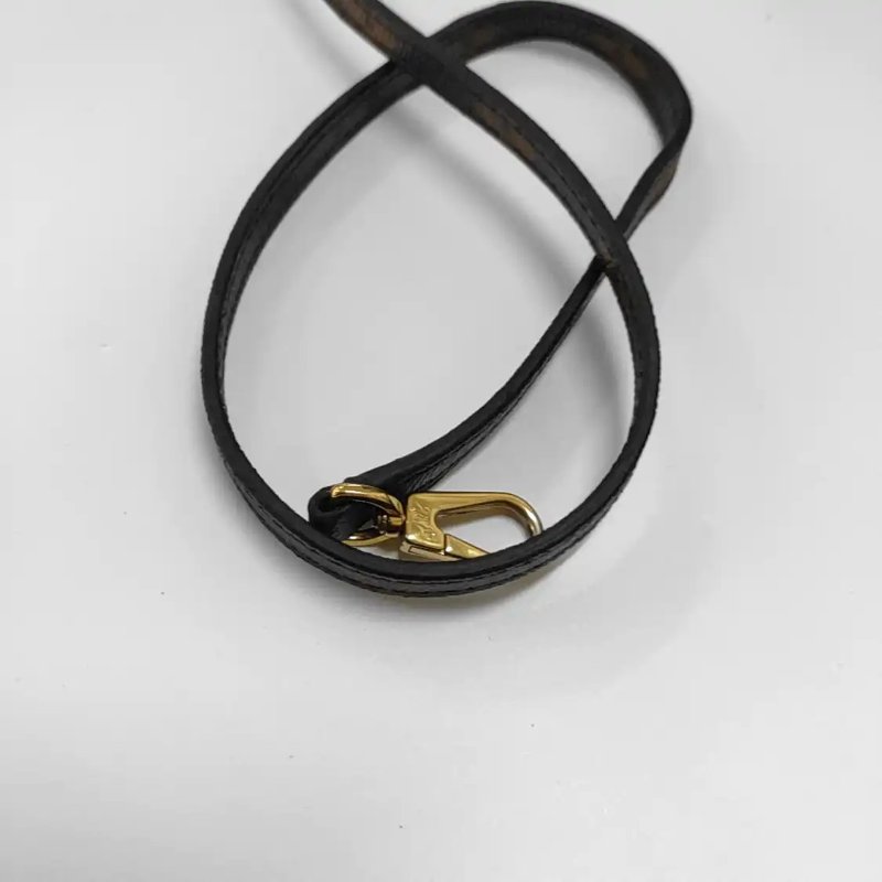 LOUIS VUITTON ONE HANDLE 棕色塗層帆布老花肩背包手提包斜背包 金色五金-16