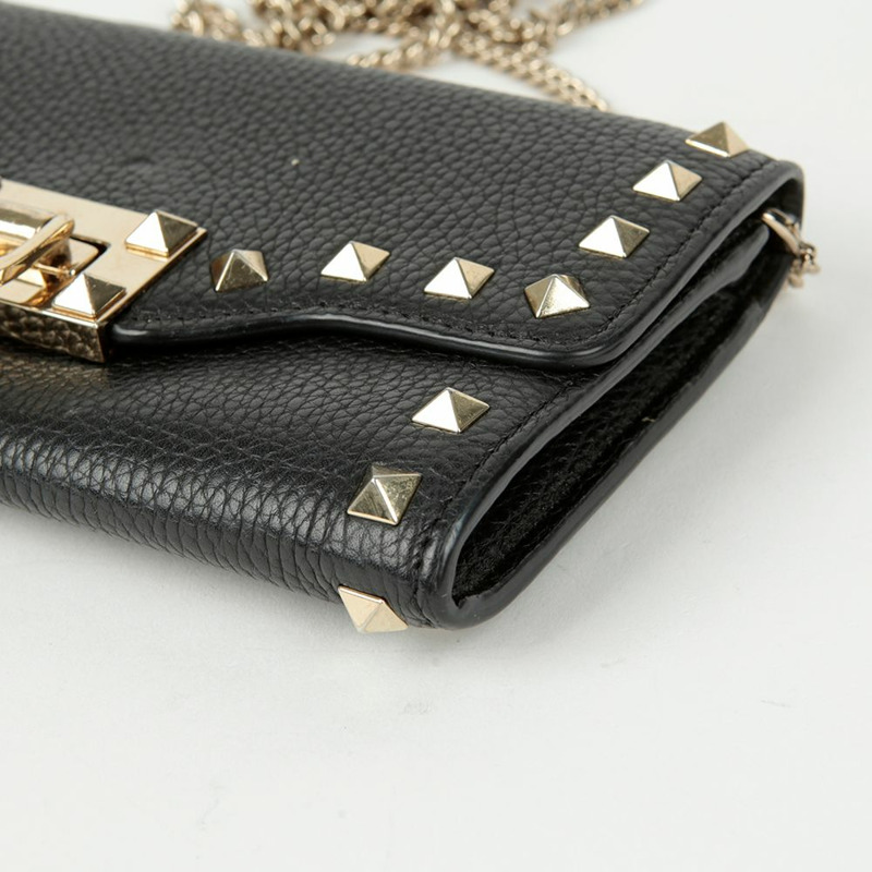 VALENTINO Rockstud 鏈條皮夾斜背包-6
