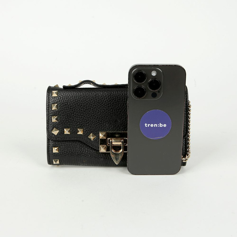 VALENTINO Rockstud 鏈條皮夾斜背包-9