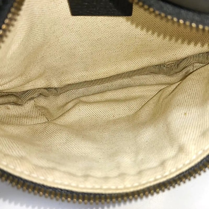 GUCCI Print 小號 黑色牛皮印花腰包腰包胸包 金色五金-6