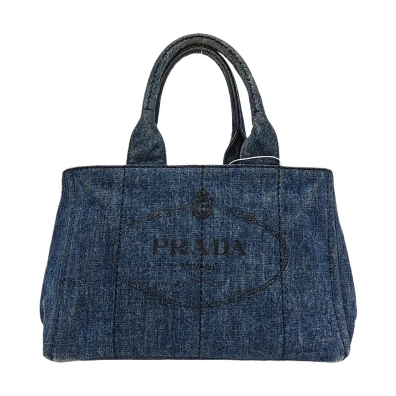 PRADA Denim 藍色牛仔布手提包-0