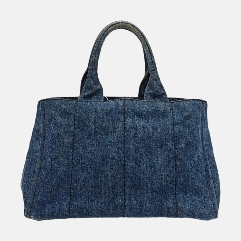 PRADA Denim 藍色牛仔布手提包-2