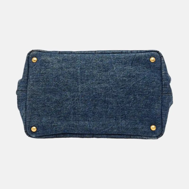 PRADA Denim 藍色牛仔布手提包-3