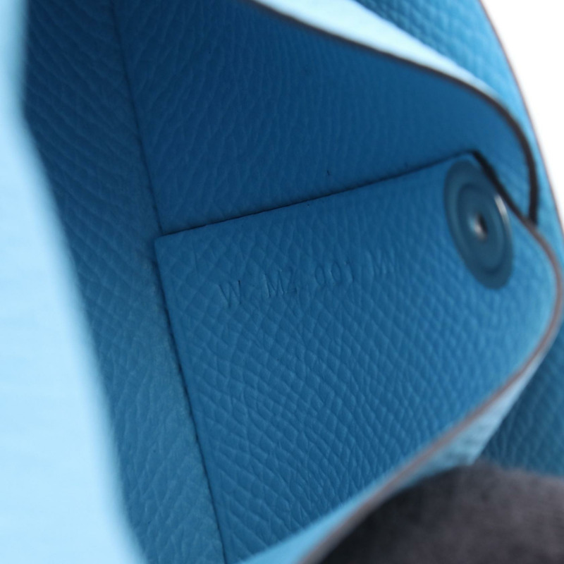 HERMES Bastia 零錢包 Epsom 皮革 藍色環礁 二手 女士 SHW W-4