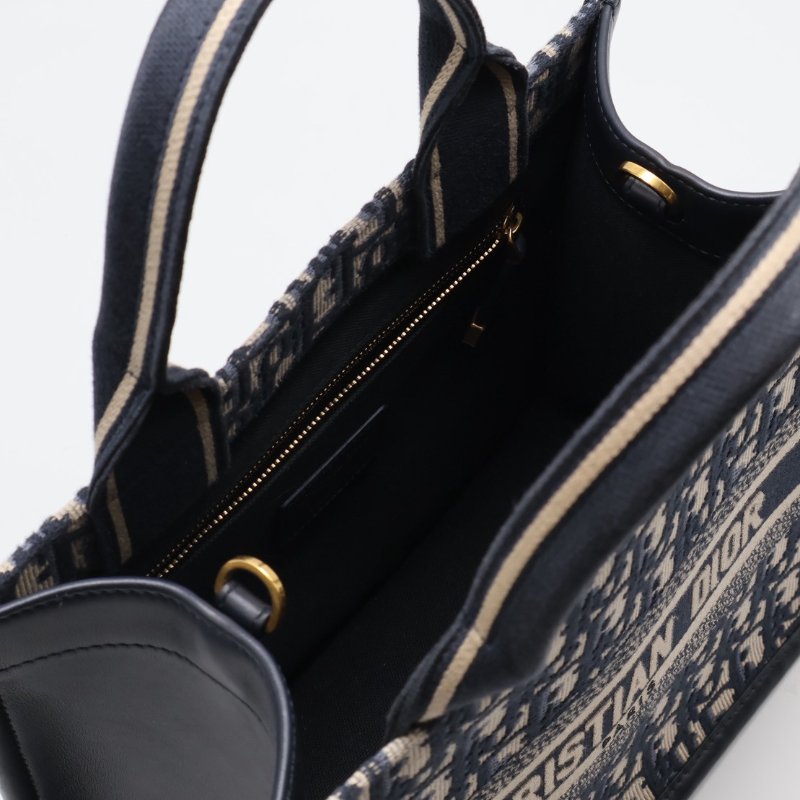 DIOR 刺繡老花背帶款Tote - 小號深藍-3
