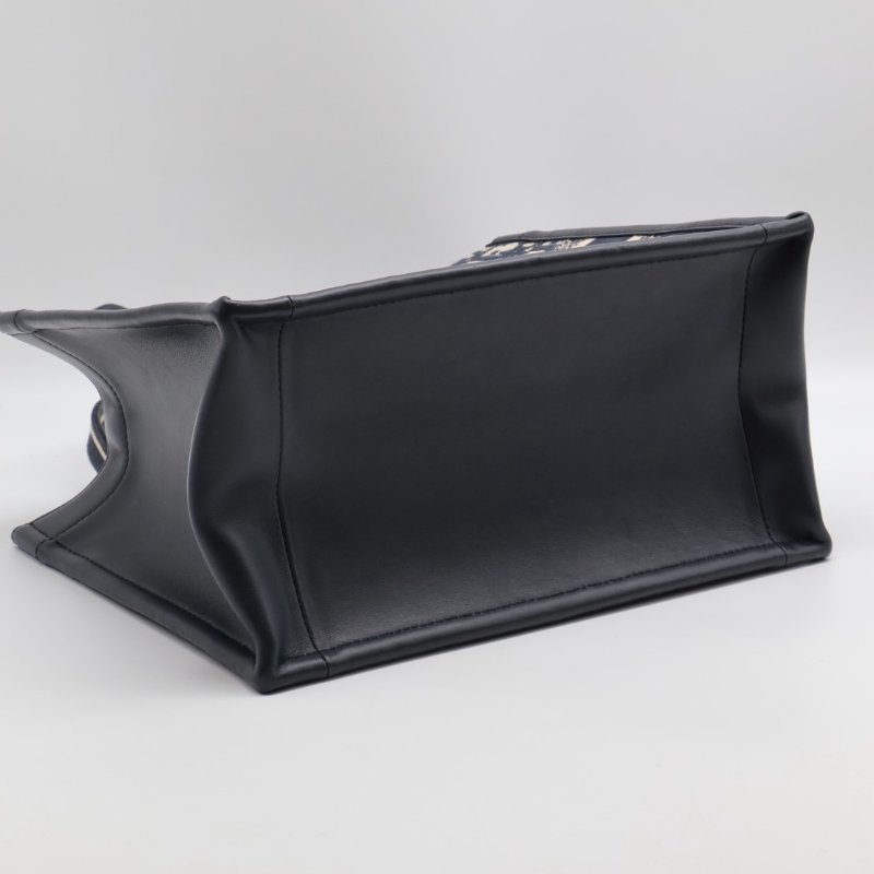 DIOR 刺繡老花背帶款Tote - 小號深藍-5