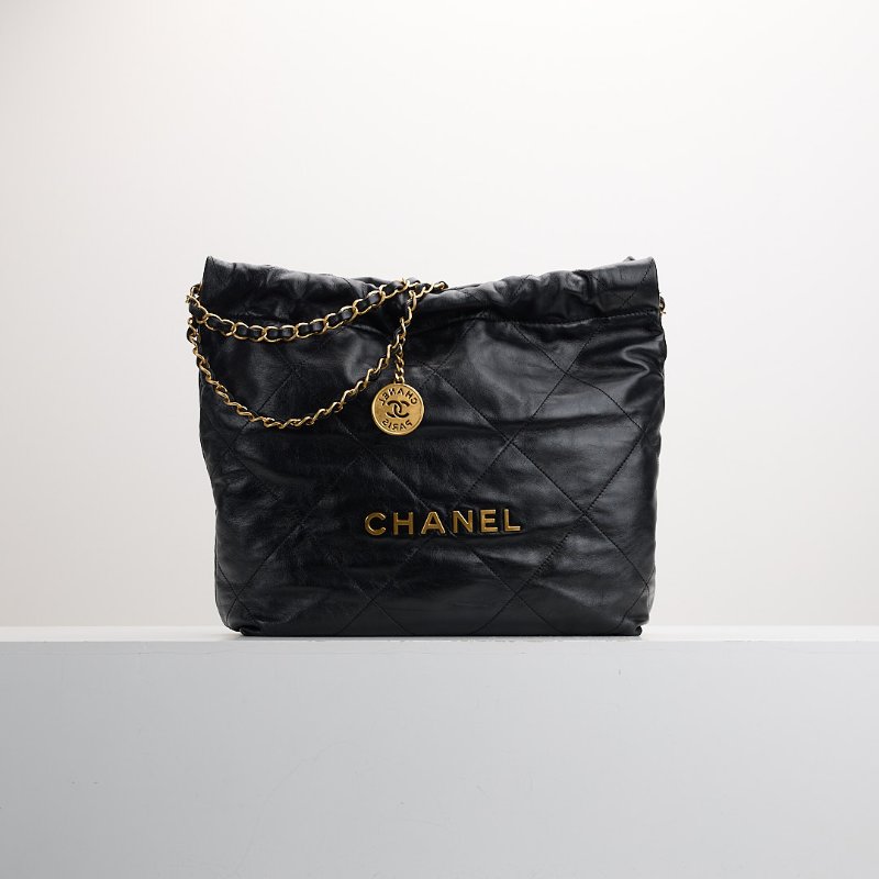 二手 Chanel 22bag 小號黑金-0