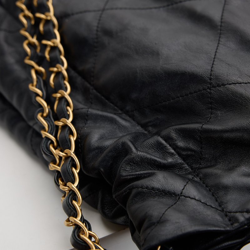 二手 Chanel 22bag 小號黑金-9