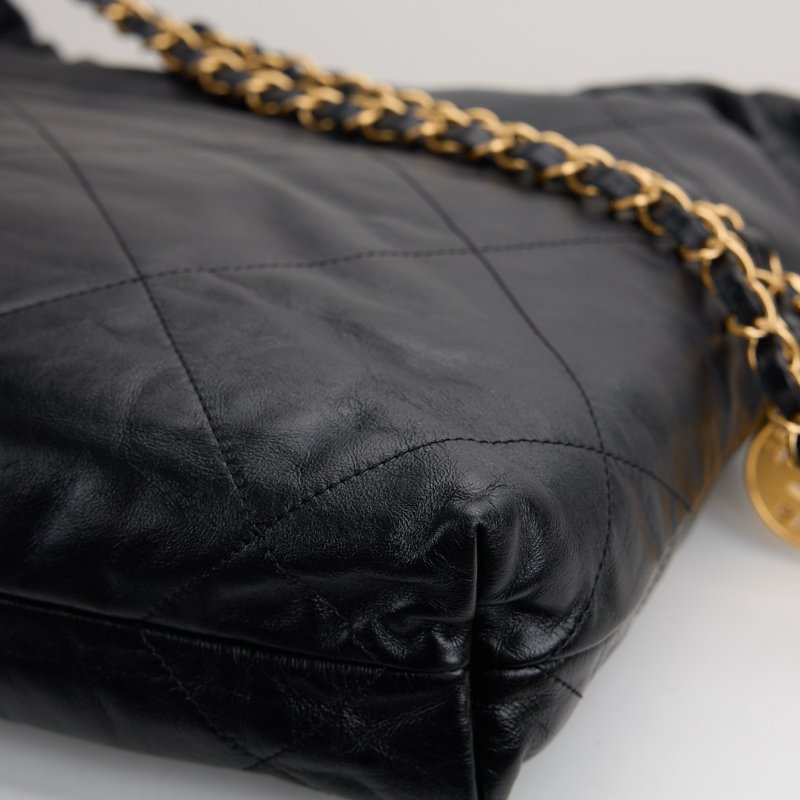 二手 Chanel 22bag 小號黑金-12
