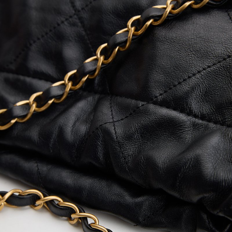 二手 Chanel 22bag 小號黑金-15