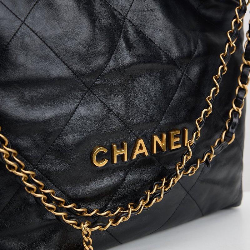 二手 Chanel 22bag 小號黑金-18