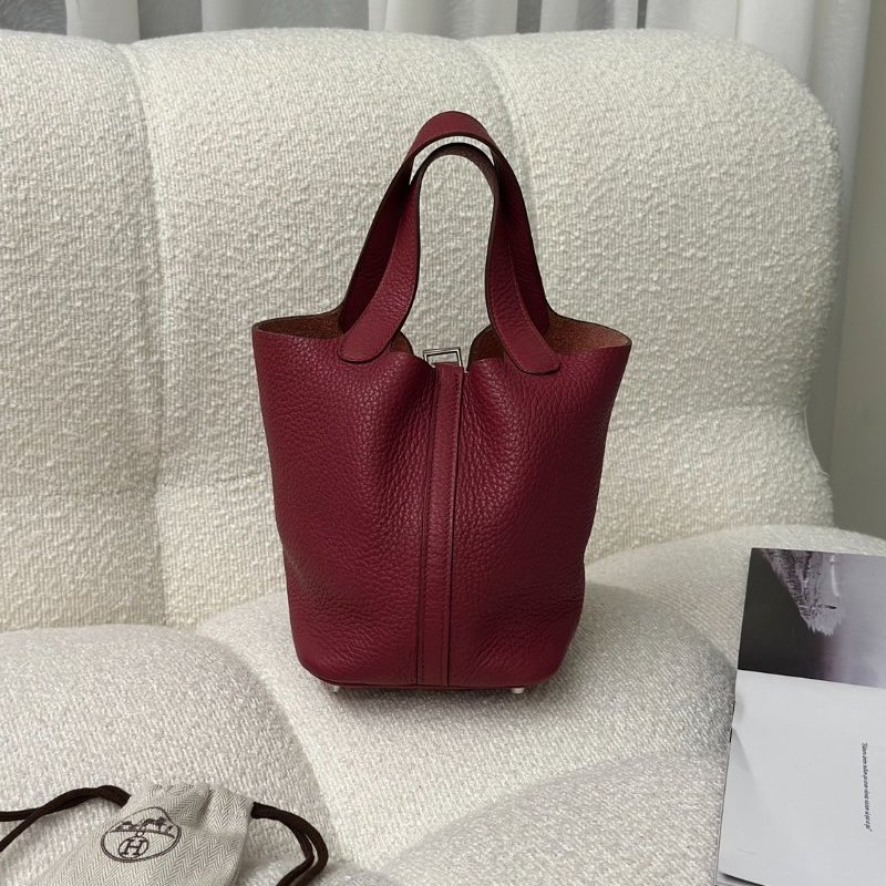 HERMES Picotin 18 - 石榴紅銀 T-3