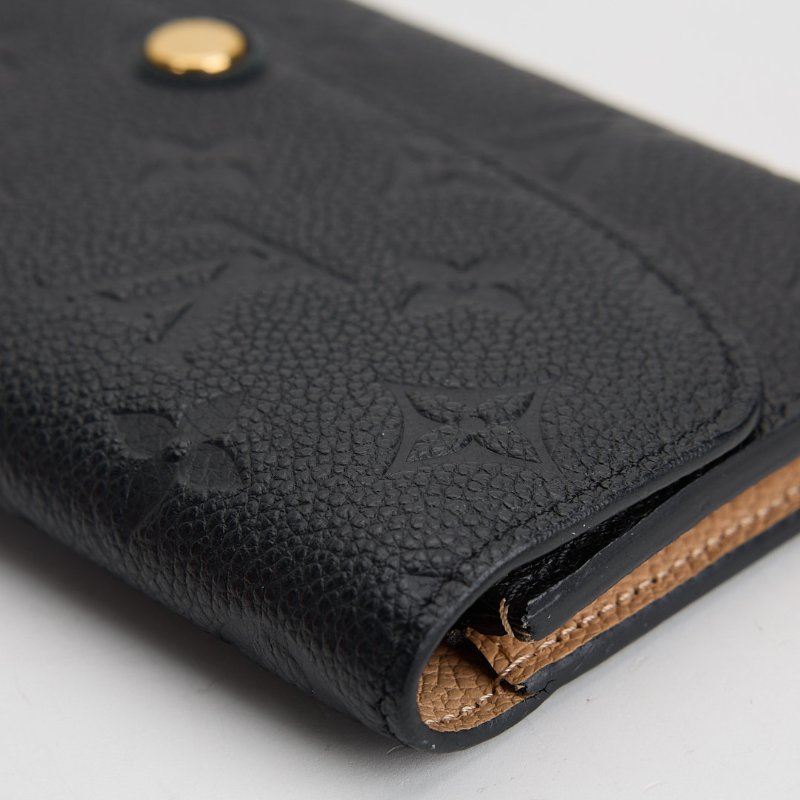 二手Lv emilie 黑壓紋長夾-6