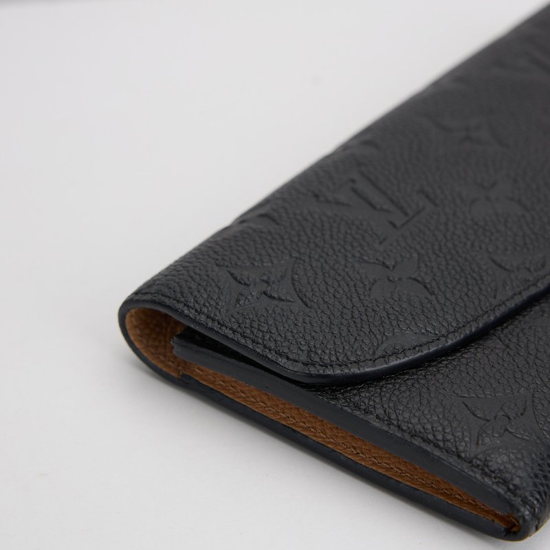 二手Lv emilie 黑壓紋長夾-7