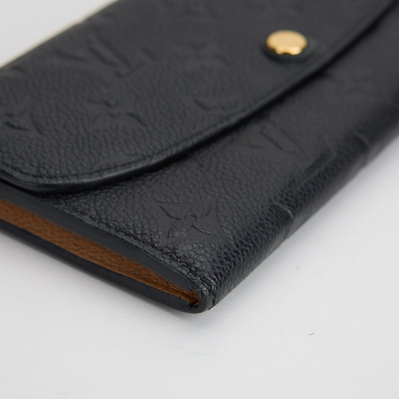 二手Lv emilie 黑壓紋長夾-8