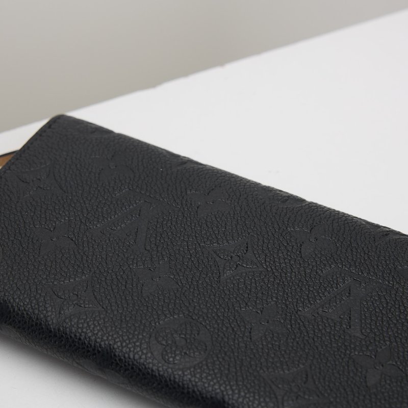 二手Lv emilie 黑壓紋長夾-10
