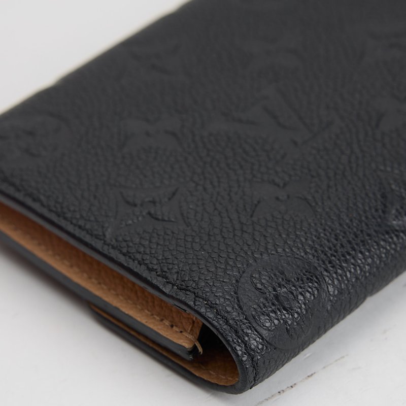 二手Lv emilie 黑壓紋長夾-12