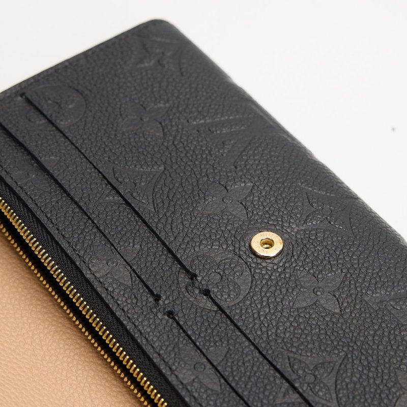 二手Lv emilie 黑壓紋長夾-15