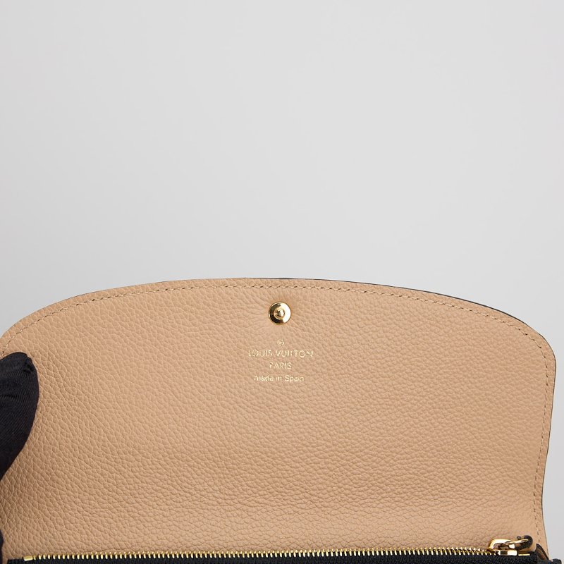 二手Lv emilie 黑壓紋長夾-16