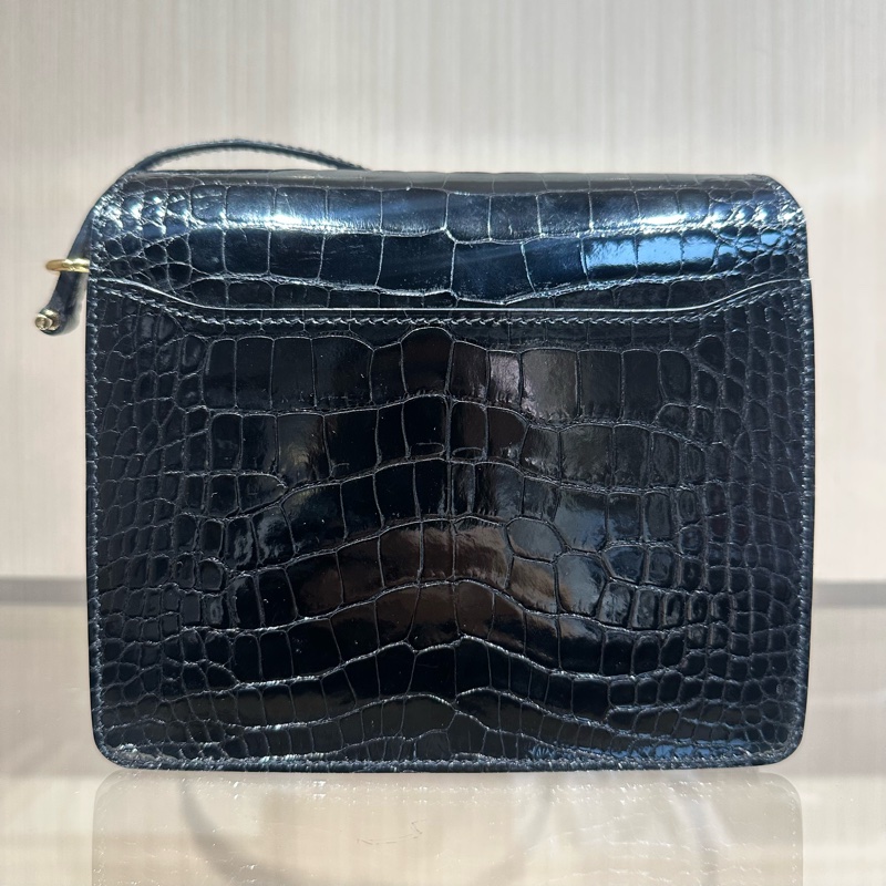 HERMES爱马仕 Roulis Mini金扣 鳄鱼皮 猪鼻子包斜挎单肩包-3