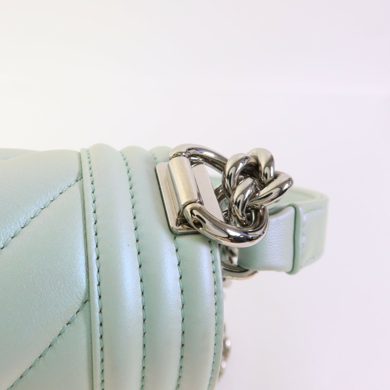 CHANEL 牛皮皮革Boy 25銀扣鏈帶肩背袋-11