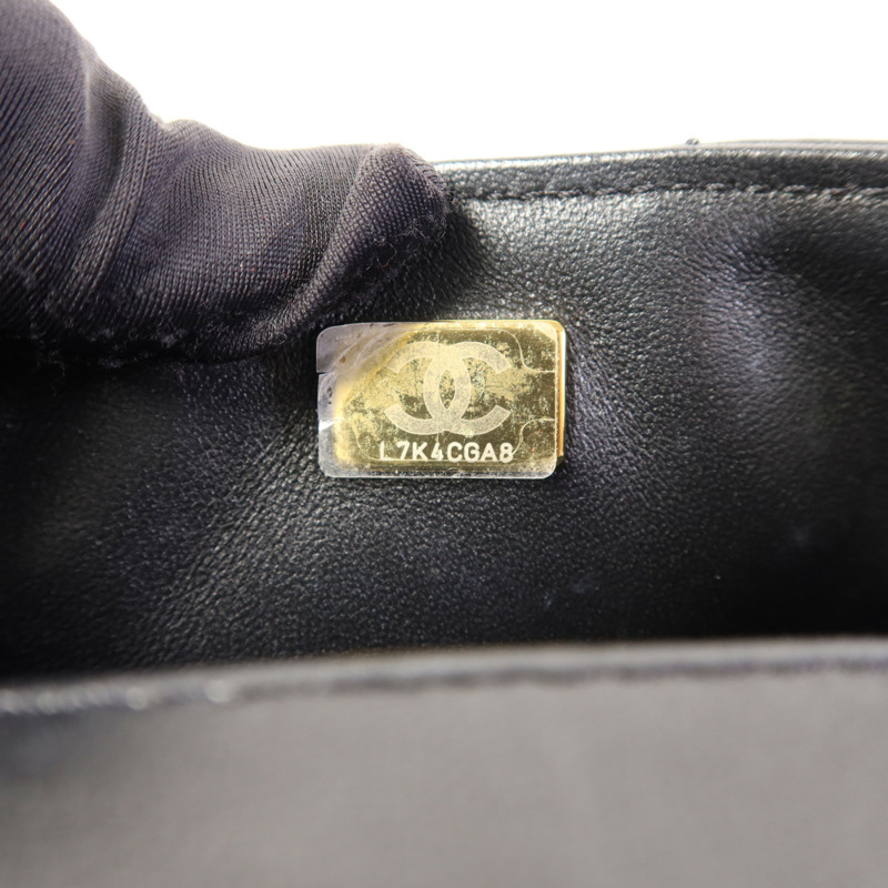 CHANEL 羊皮皮革Mini Flap Bag金扣鏈帶肩背袋-9