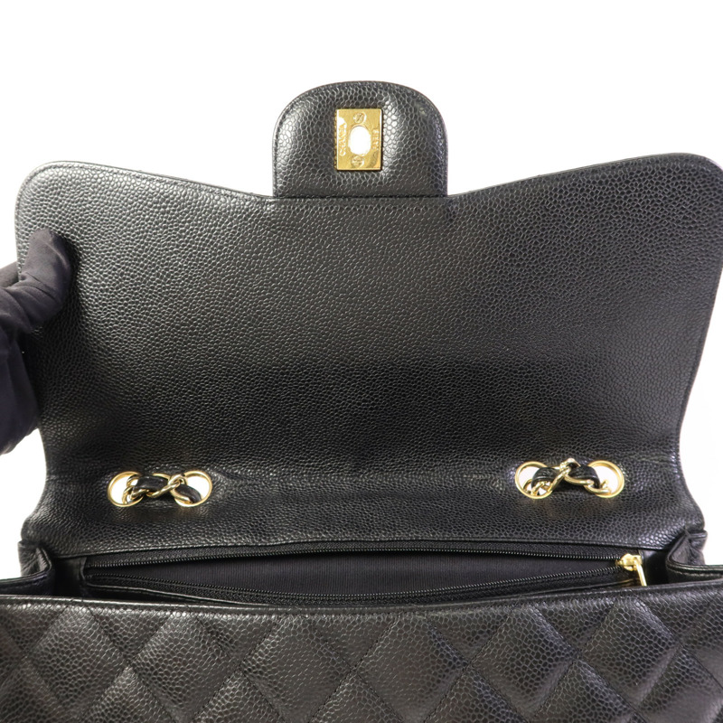 CHANEL 牛皮皮革Large Classic金扣鏈帶肩背袋-7