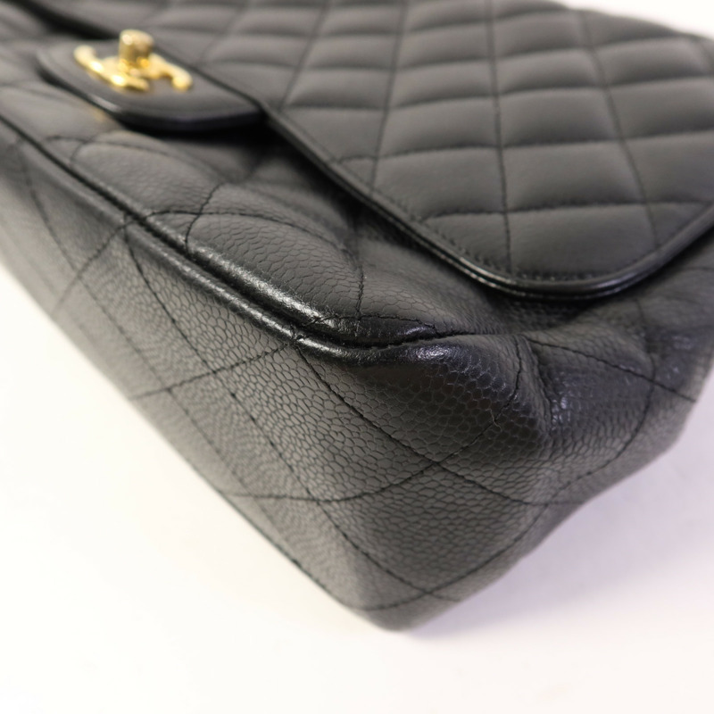 CHANEL 牛皮皮革Large Classic金扣鏈帶肩背袋-11