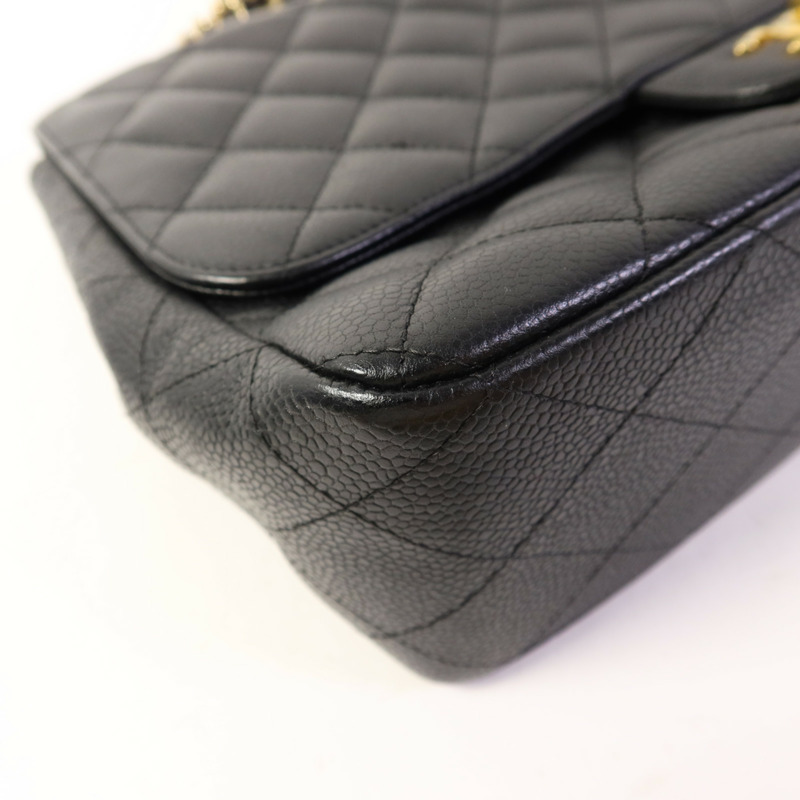 CHANEL 牛皮皮革Large Classic金扣鏈帶肩背袋-12