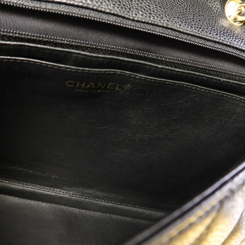 CHANEL 牛皮皮革Large Classic金扣鏈帶肩背袋-16