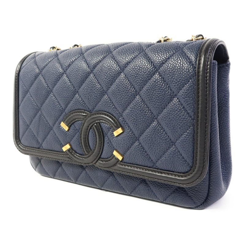 CHANEL 牛皮皮革Chain Shoulder Bag金扣鏈帶肩背袋-2