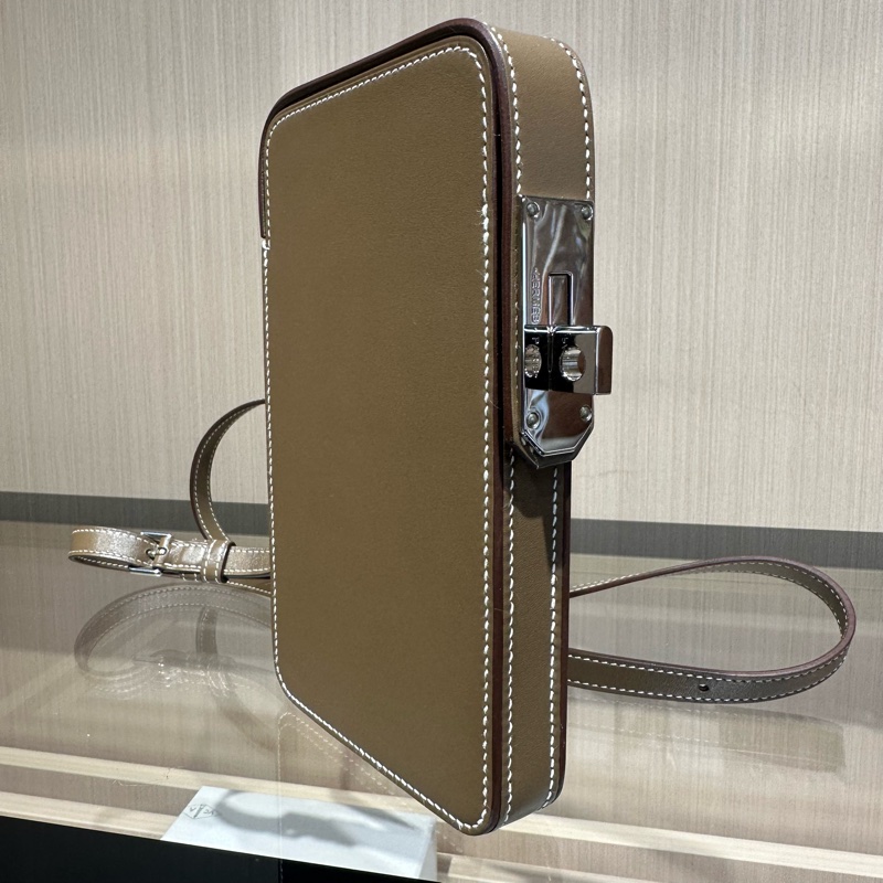 HERMES爱马仕 Hac a box 银扣 Tadelakt小牛皮 手机包-2