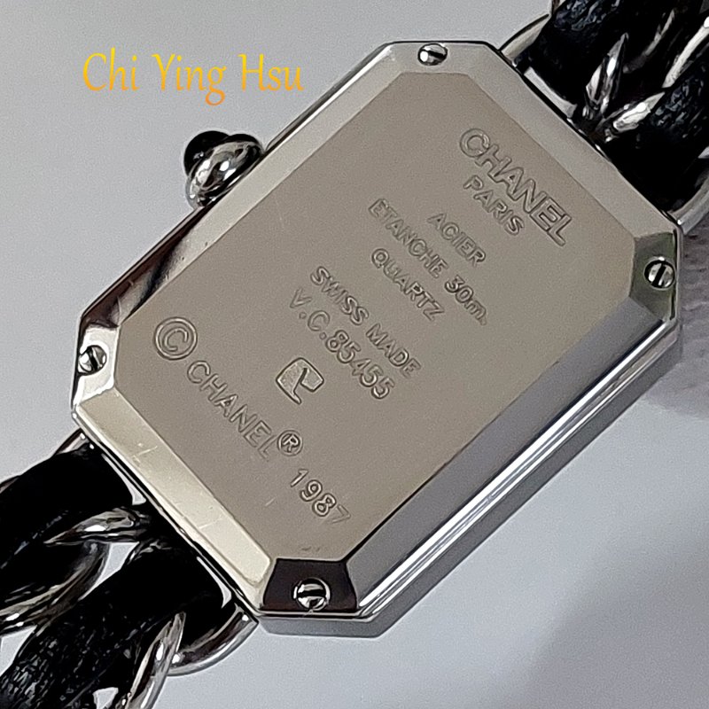Chanel H0451 Vintage 🎀現品實拍 🎀首映錶 香奈兒黑/ 銀色 premiere手錶M尺寸~二手品-20