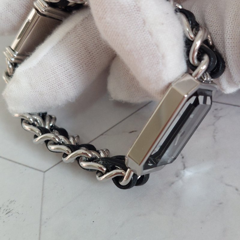 Chanel H0451 Vintage 🎀現品實拍 🎀首映錶 香奈兒黑/ 銀色 premiere手錶M尺寸~二手品-28