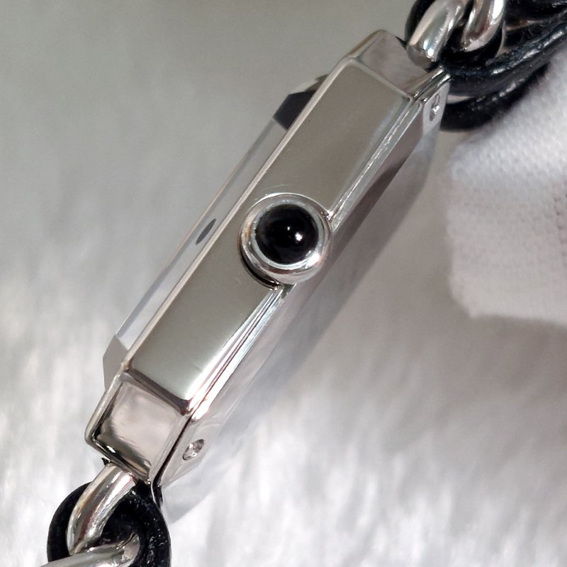 Chanel H0451 Vintage 🎀現品實拍 🎀首映錶 香奈兒黑/ 銀色 premiere手錶M尺寸~二手品-39