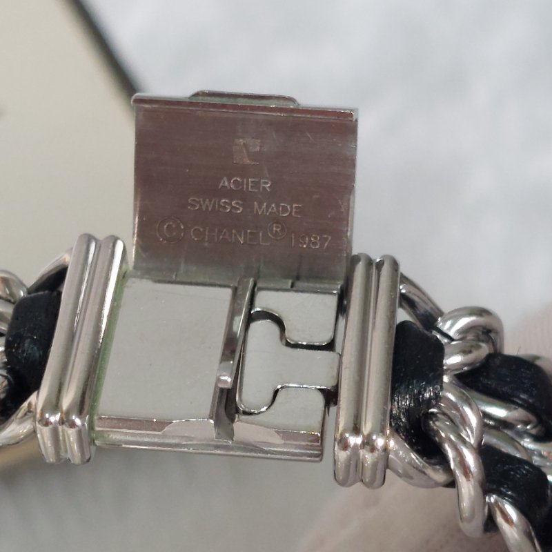 Chanel H0451 Vintage 🎀現品實拍 🎀首映錶 香奈兒黑/ 銀色 premiere手錶M尺寸~二手品-51