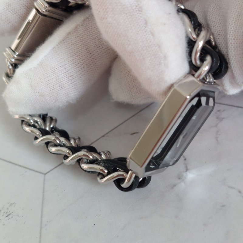 Chanel H0451 Vintage 🎀現品實拍 🎀首映錶 香奈兒黑/ 銀色 premiere手錶M尺寸~二手品-73
