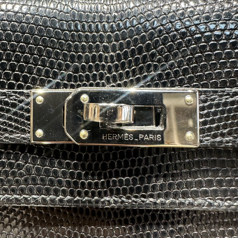 HERMES爱马仕 Kelly 银扣 蜥蜴皮長款錢包-5