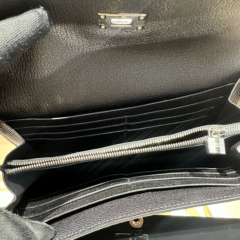 HERMES爱马仕 Kelly 银扣 蜥蜴皮長款錢包-7