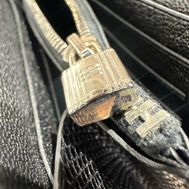 HERMES爱马仕 Kelly 银扣 蜥蜴皮長款錢包-8