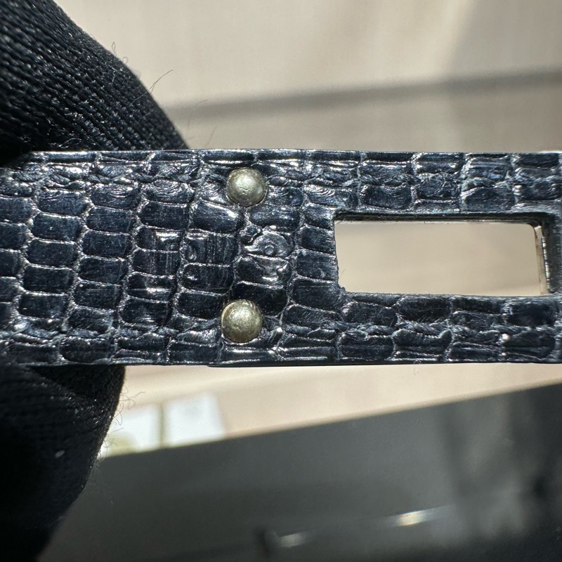 HERMES爱马仕 Kelly 银扣 蜥蜴皮長款錢包-9