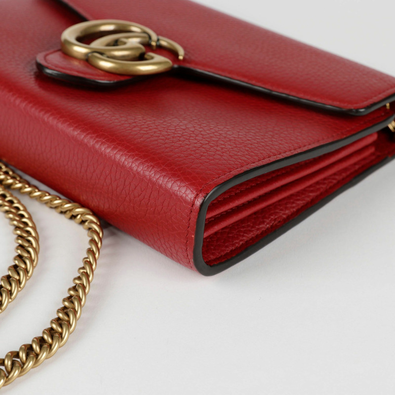 GUCCI GG Marmont 鏈條皮夾斜背包-7