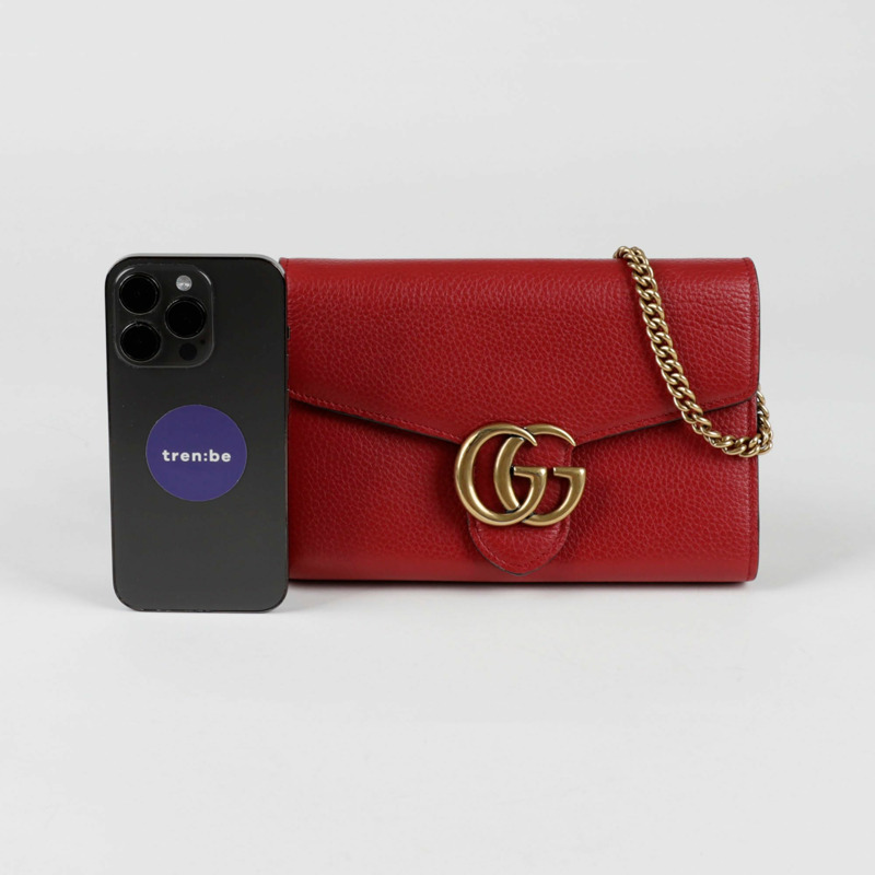 GUCCI GG Marmont 鏈條皮夾斜背包-9