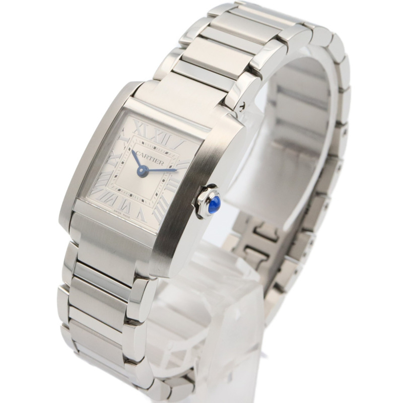 卡地亞 Tank Française SM 腕錶,不鏽鋼,女士,銀色,WSTA0065-1