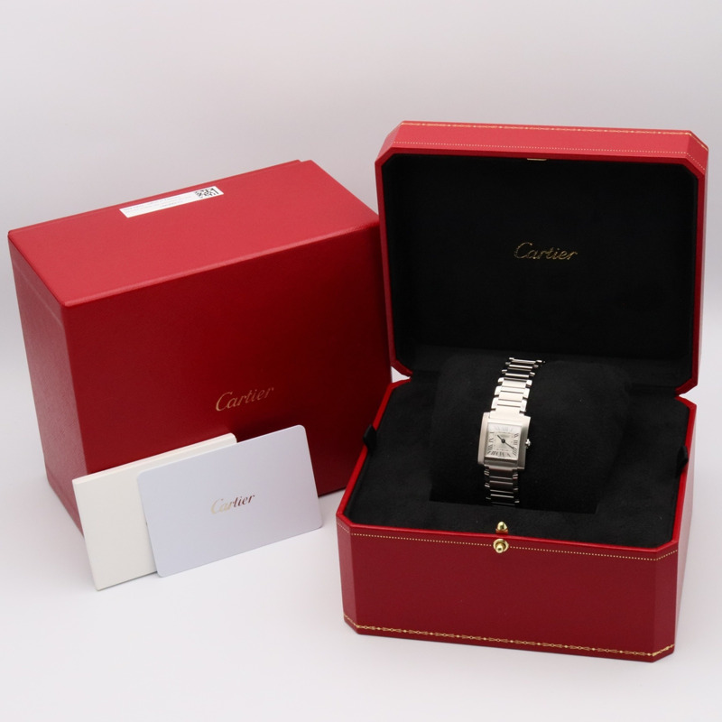 卡地亞 Tank Française SM 腕錶,不鏽鋼,女士,銀色,WSTA0065-9