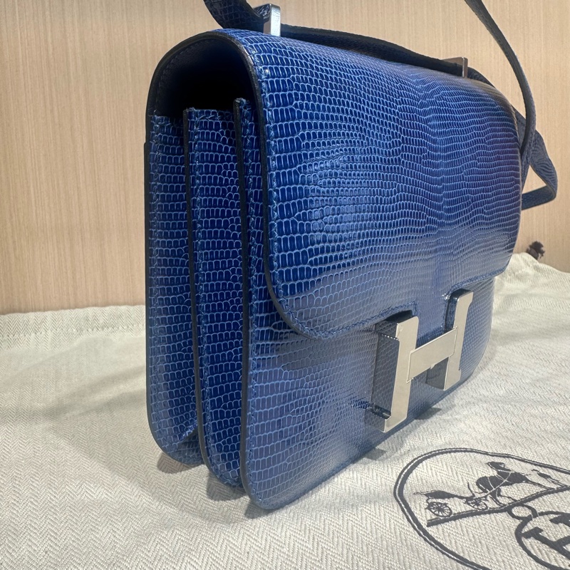 HERMES爱马仕 Constance 19 康康银扣 蜥蜴皮 单肩斜挎包-2